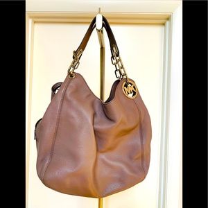 Michael Kors Tan Tote Gold Chain & Hardware Deep